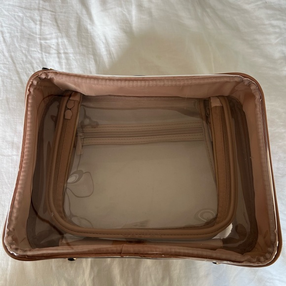 CALPAK Large Clear Cosmetics Case in Caramel - Picture 8 of 9
